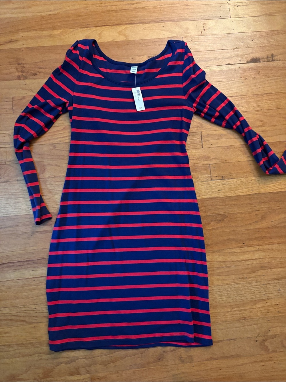 Old Navy Navy and Red Striped Scoop Neck Dress NWT